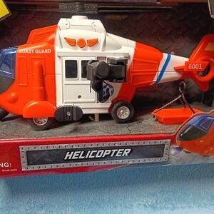 Coast Guard Rescue Helicopter Toy - Red and White